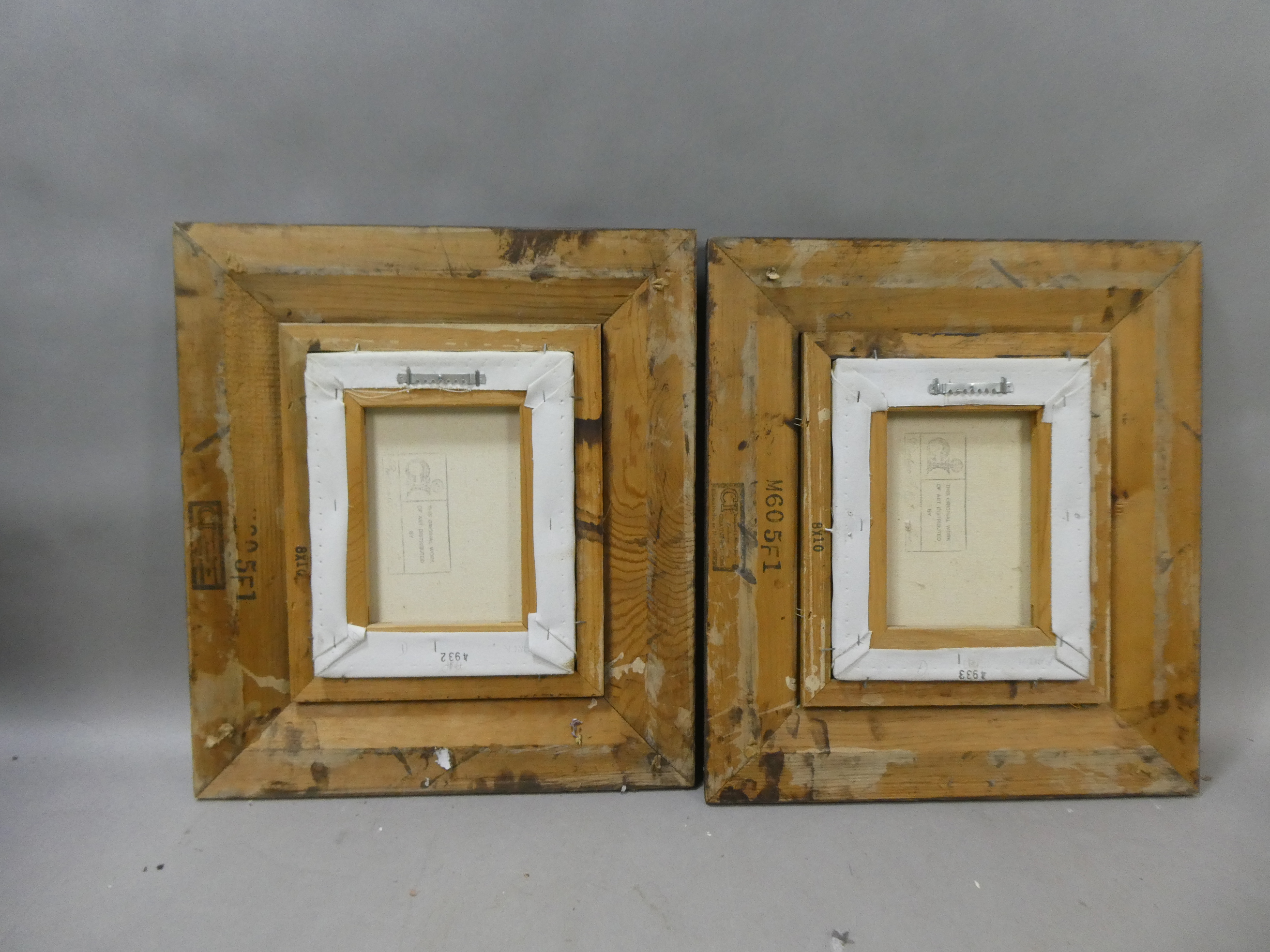 Pair Vintage Signed Portrait of American Indian Children