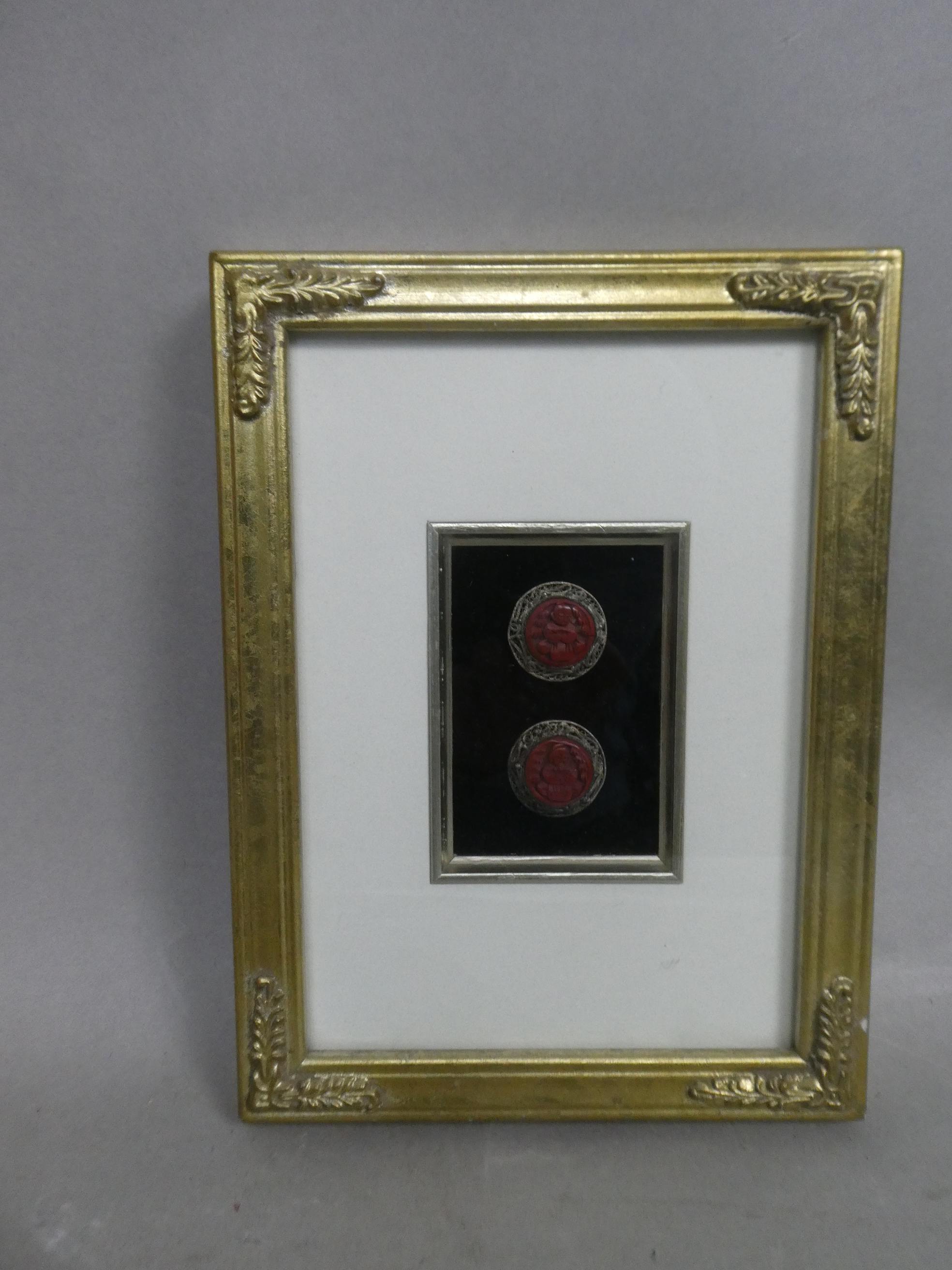 Antique Filagree & Red Cinnabar Chinese Buttons