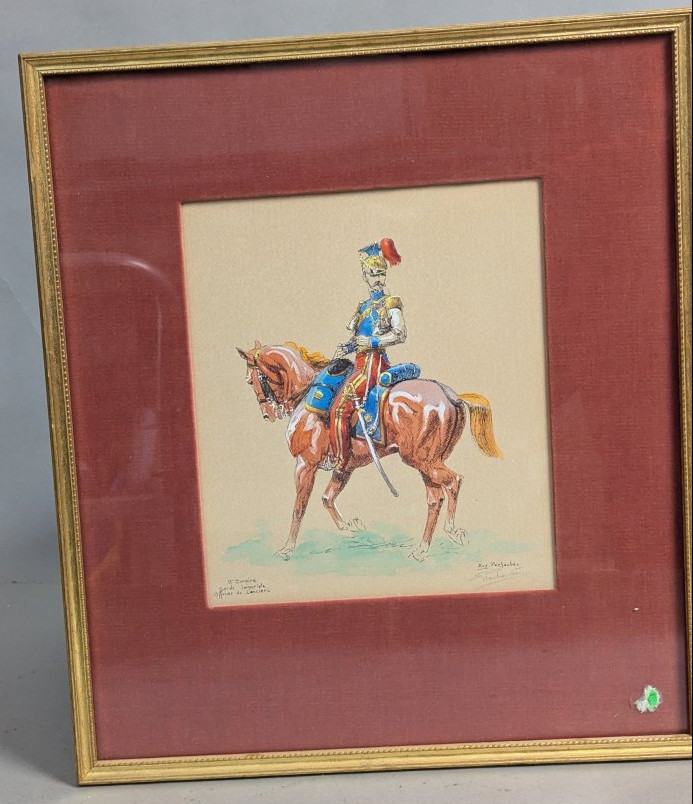 Framed Print IIe Empire Garde Imperiale Officier de Lanciers by Pechaubes