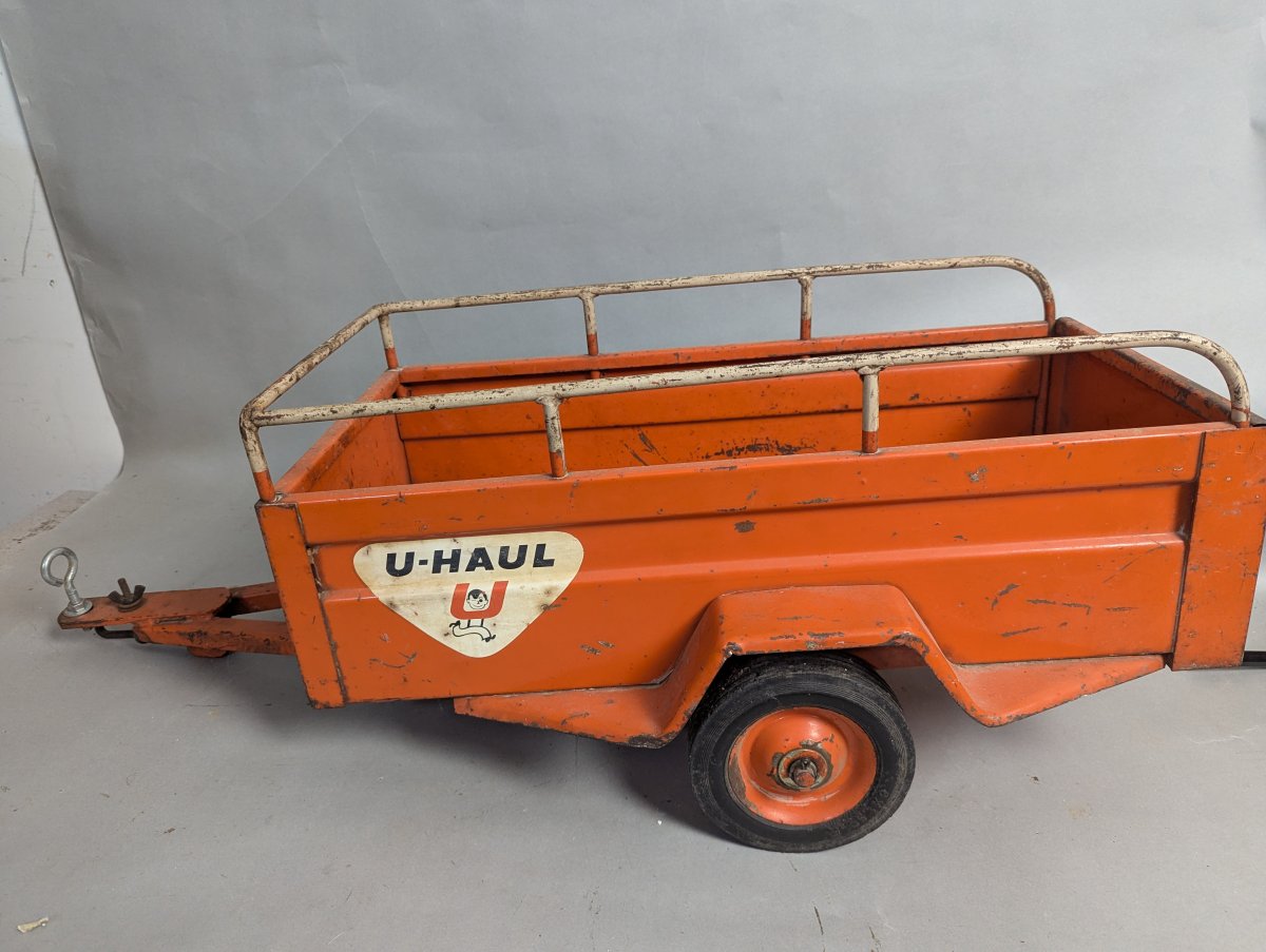 Vintage U-Haul Pressed Steel Pedal Car Trailer