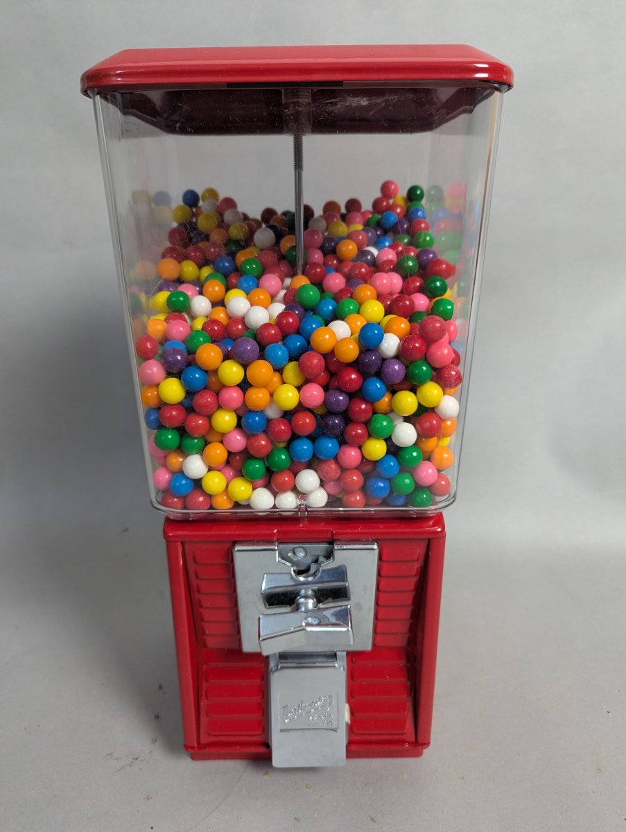 2 Vintage Northwestern Gumball Machine Classic Model 60 Red Dispenser