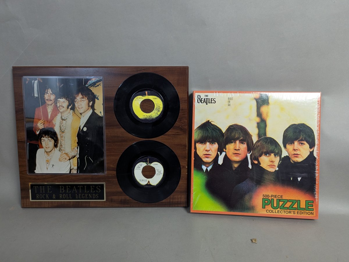 The Beatles Rock & Roll Legends Plaque and Beatles for Sale Puzzle Set