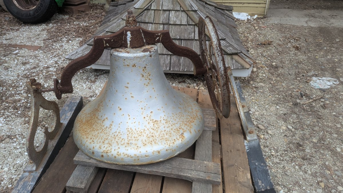 Antique Schoolhouse Cast Iron Bell Vintage 30 Diameter