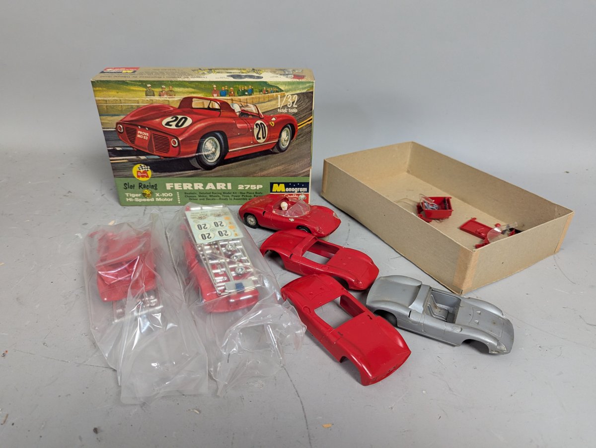 Monogram Ferrari 275P Slot Car Model Kit Lot 1/32 & 1/24 Scale Parts for Collectors