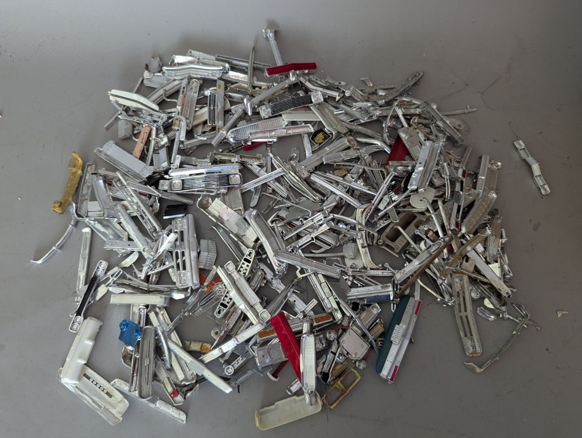 Large Lot of Vintage Plastic Model Car Bumpers Grilles Chrome Parts AMT Revell MPC