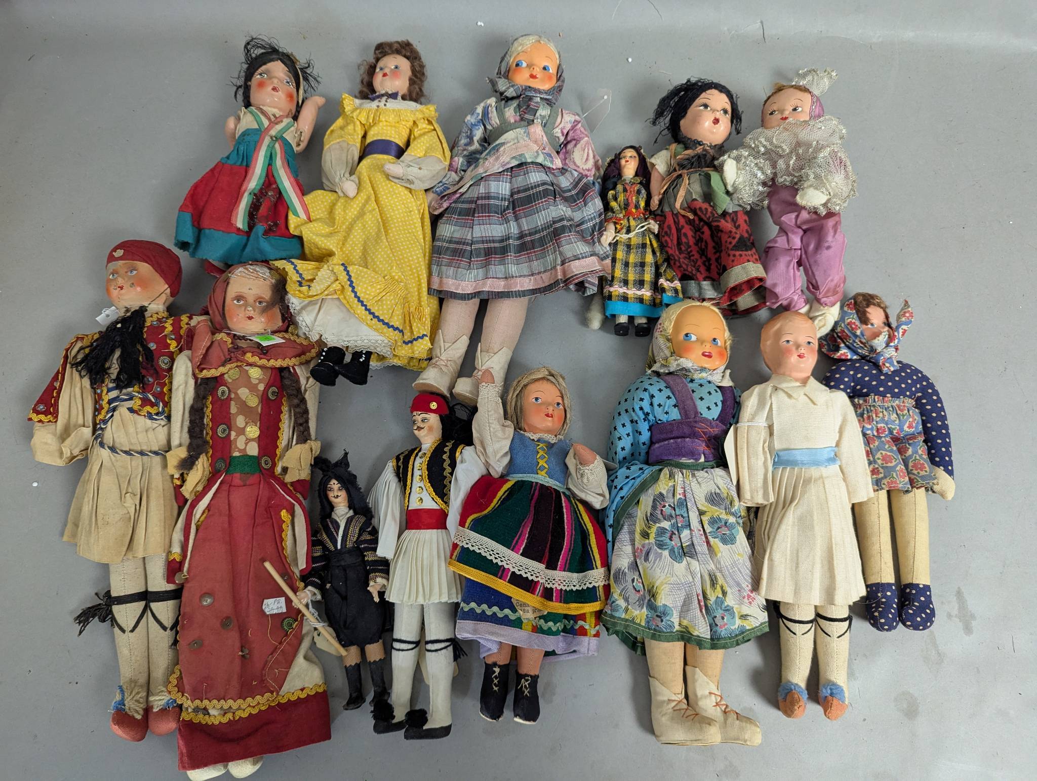 Handmade Regional Dressed Dolls with Cloth and Composite