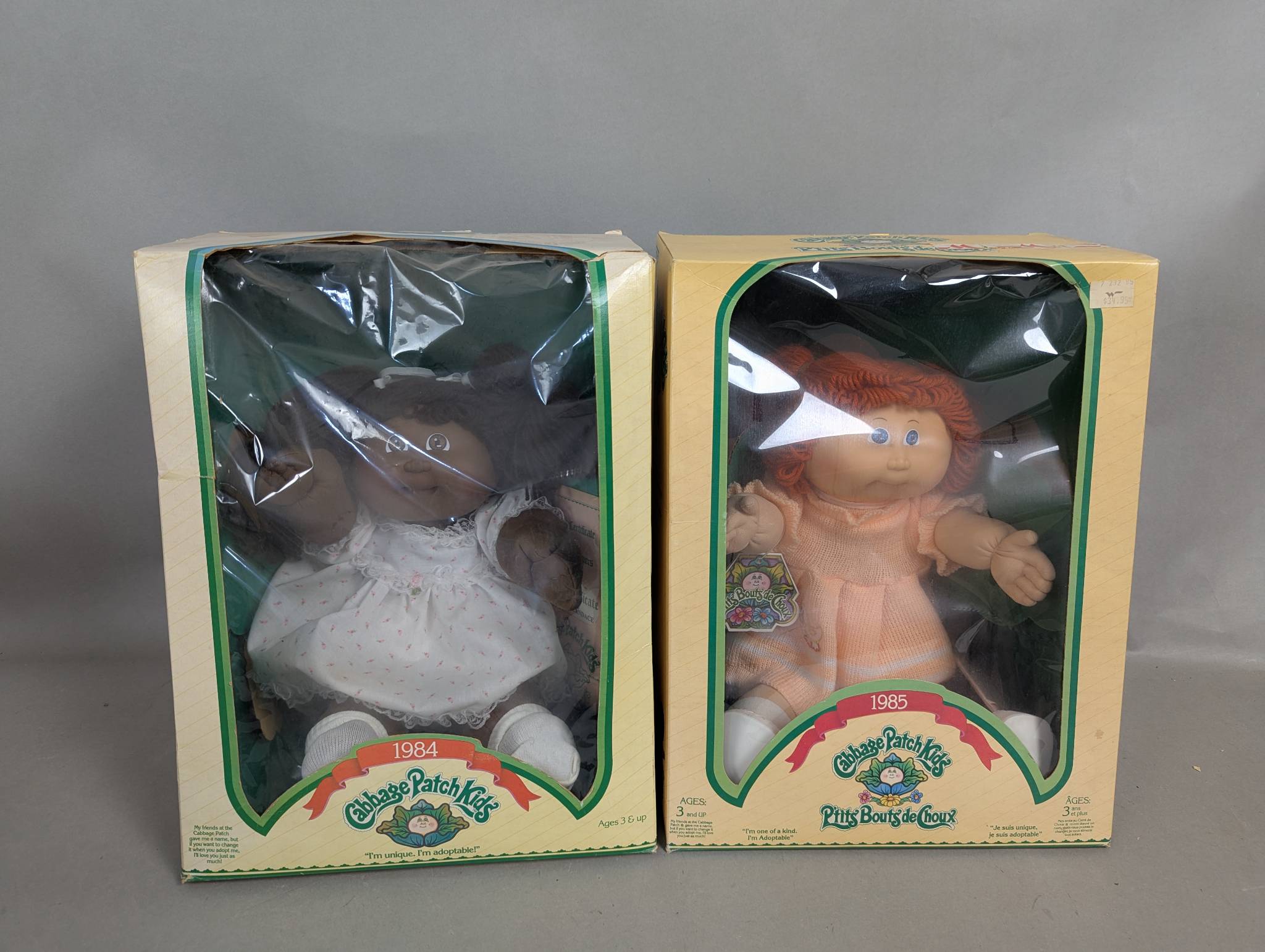 1984 and 1985 Cabbage Patch Kids Dolls in Original Packaging