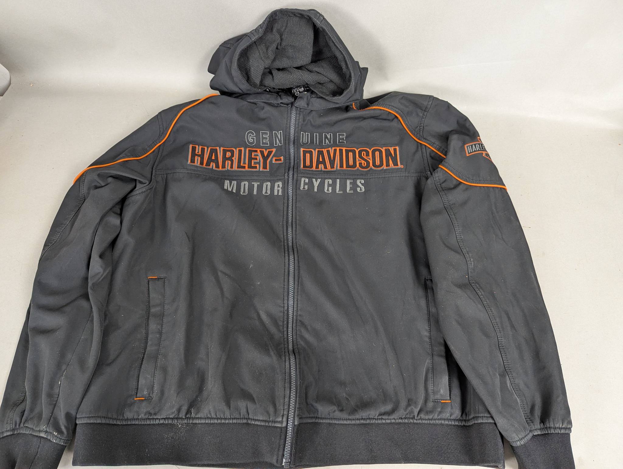 Harley Davidson Mens 3XL Hooded Jacket with Logo Detailing
