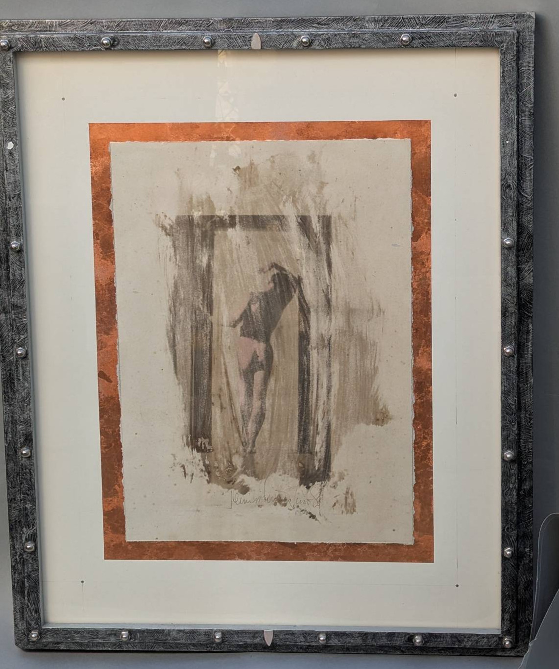 Media Artwork With Copper-Toned Border and Custom Frame