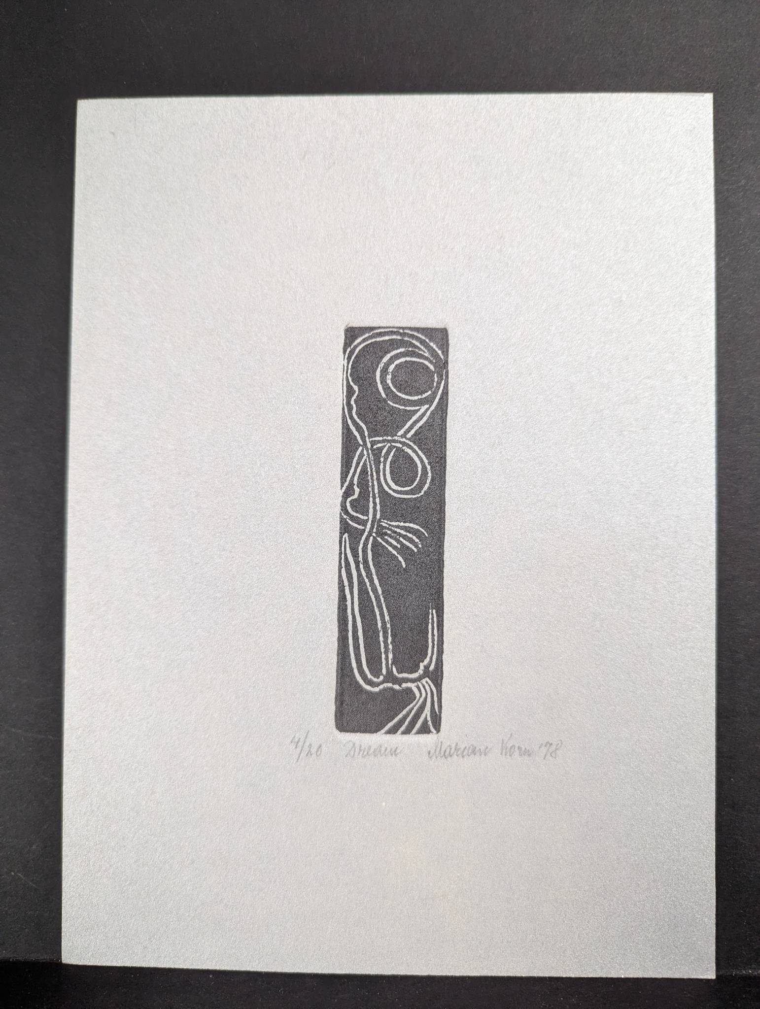 Japanese Relief Print by Marian Korn Dated 1978