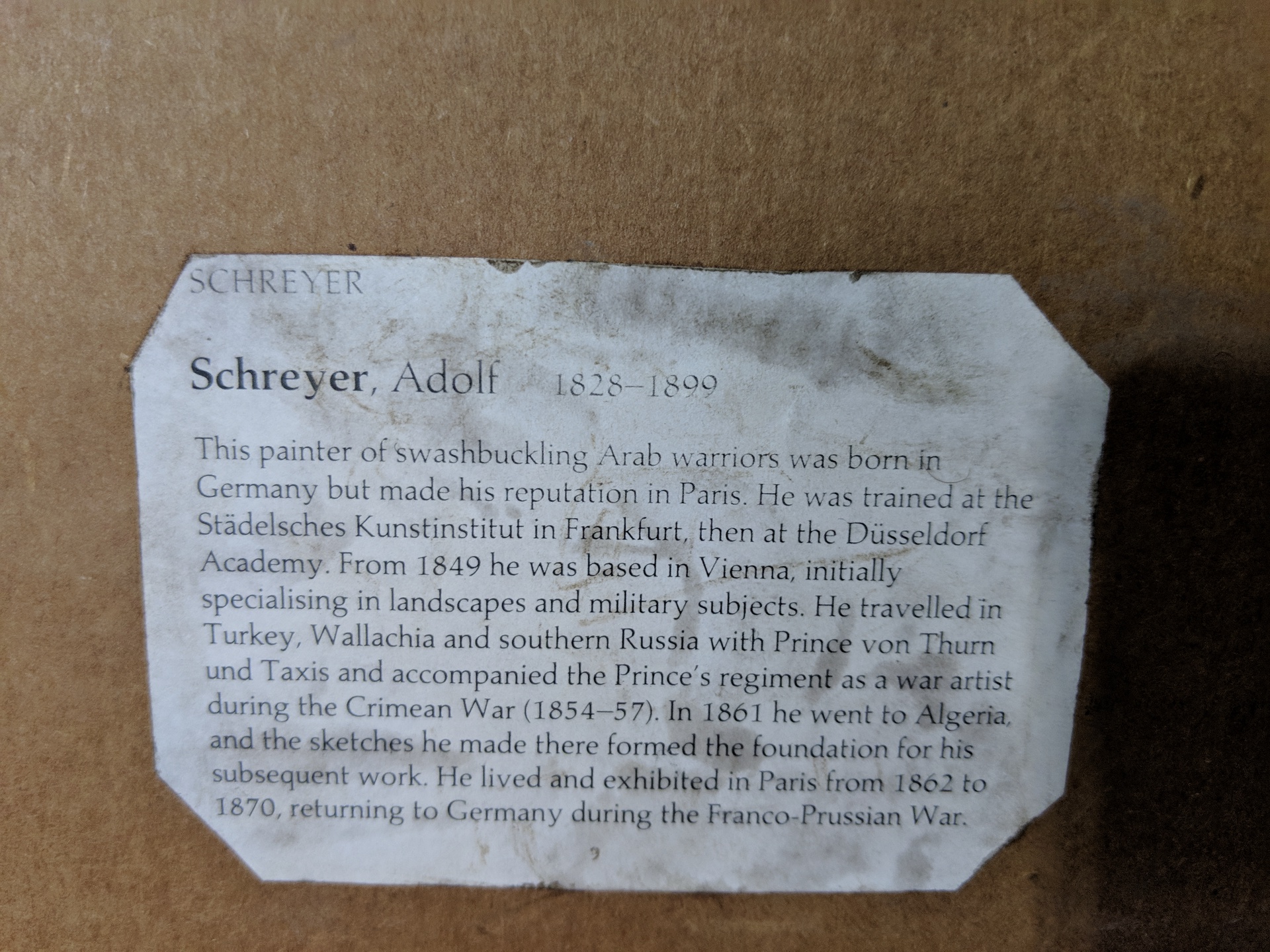 Antique Adolf Schreyer Watercolor Painting Arabian Warr
