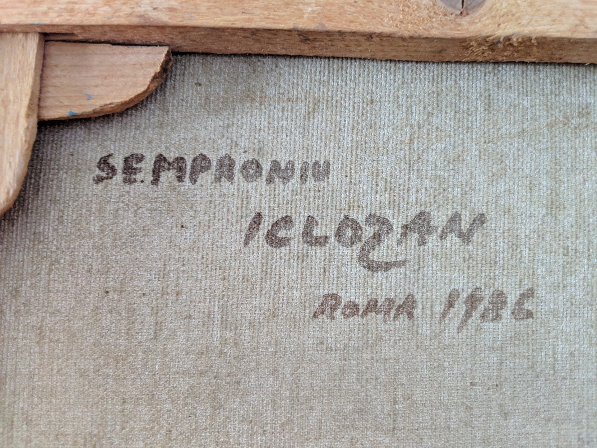 1986 Semproniu Iclozan Abstract Male Portrait Oil Paint