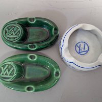 Three Ceramic Wagon-Lits Orient Express Ashtrays by Gien France Monterrey and John Vers