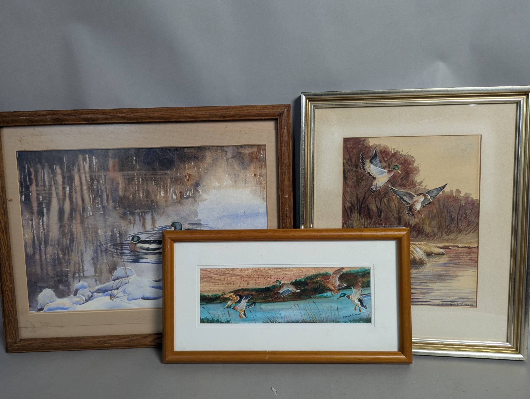 Three Mallard Duck Paintings by Various Artists