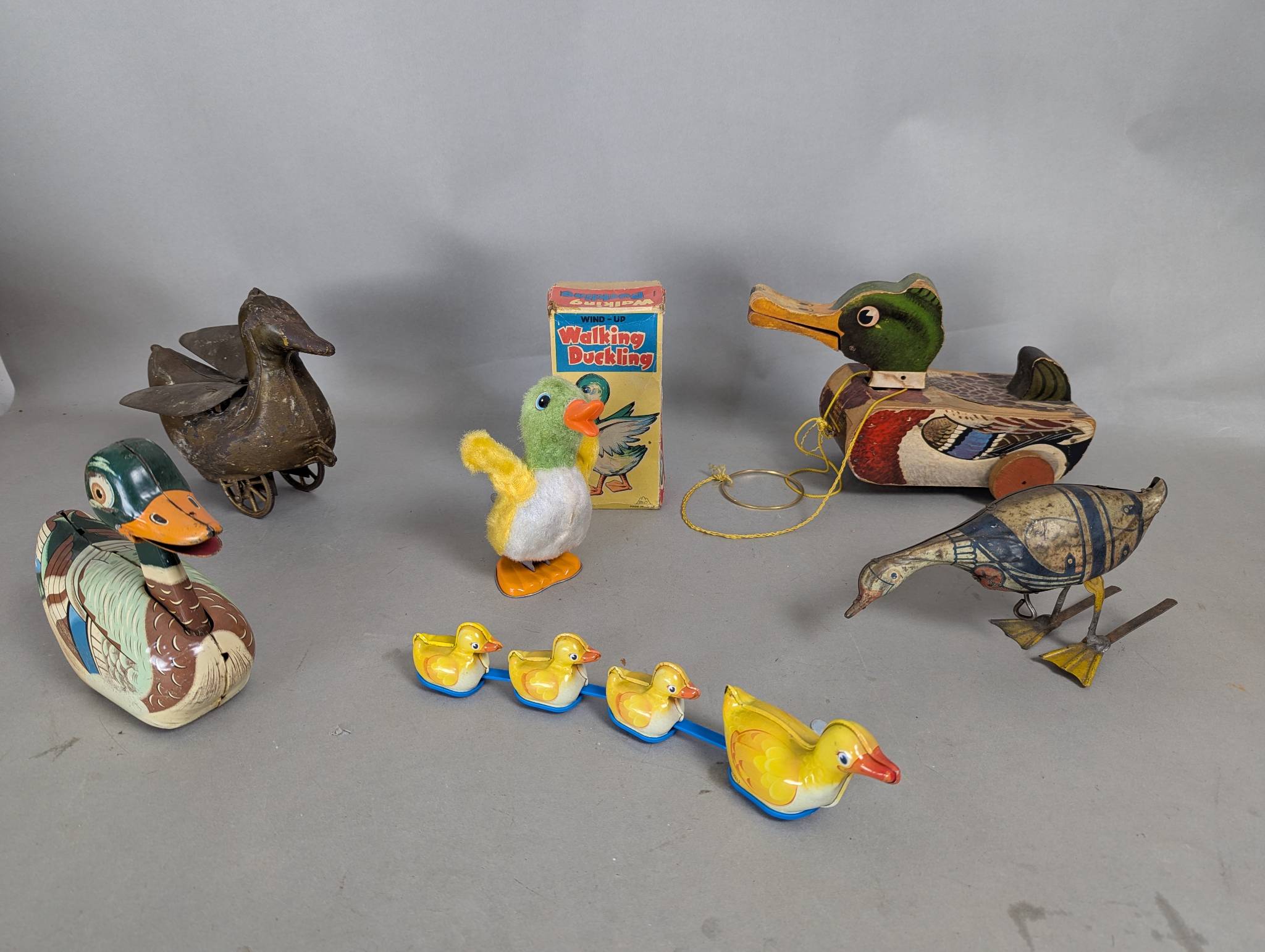 Vintage Duck and Goose Assorted Toys with Pulltoy Wind-up etc