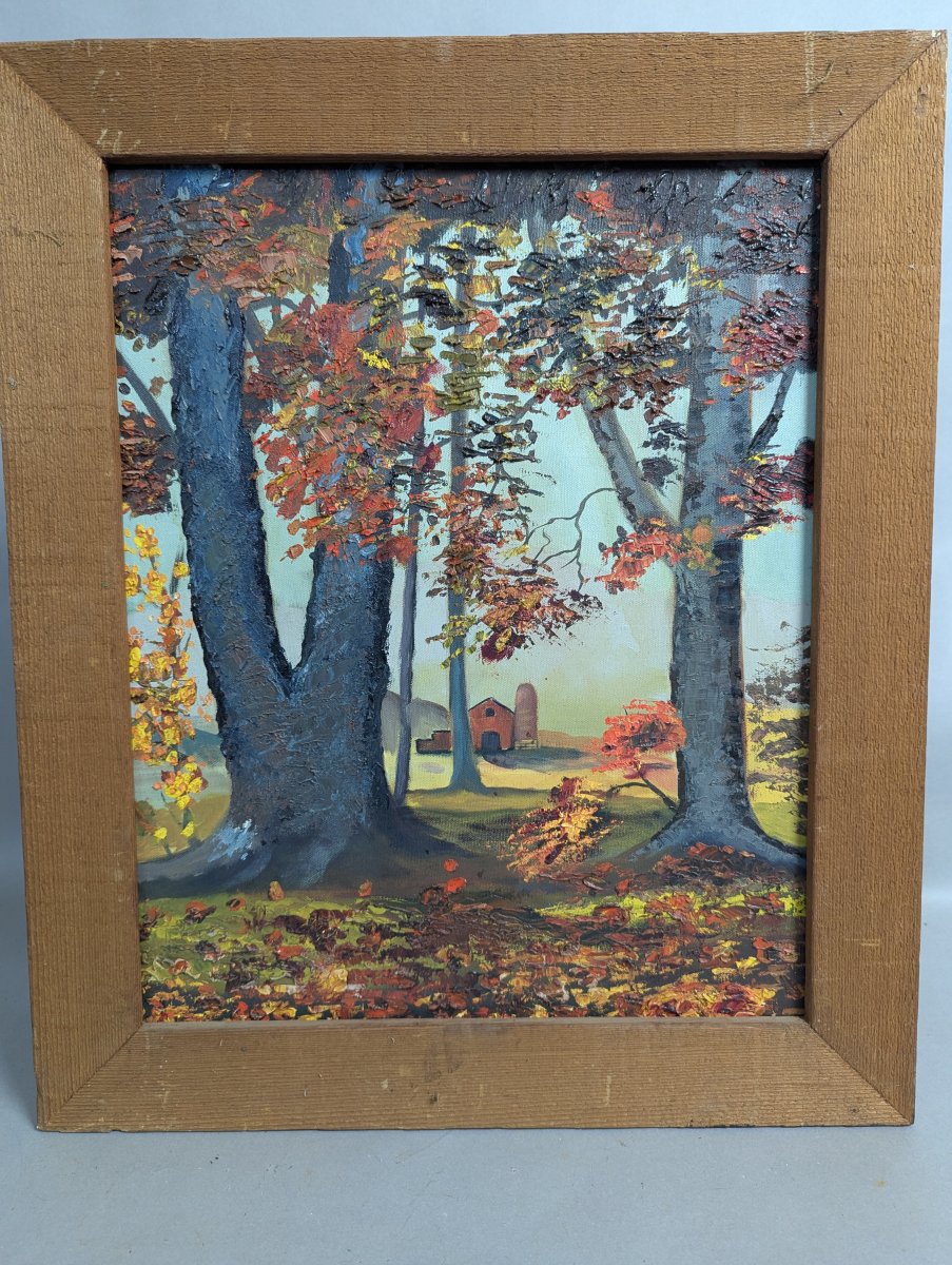 Charming Childs Oil Painting on Canvas Unique Vintage Artwork from 1975
