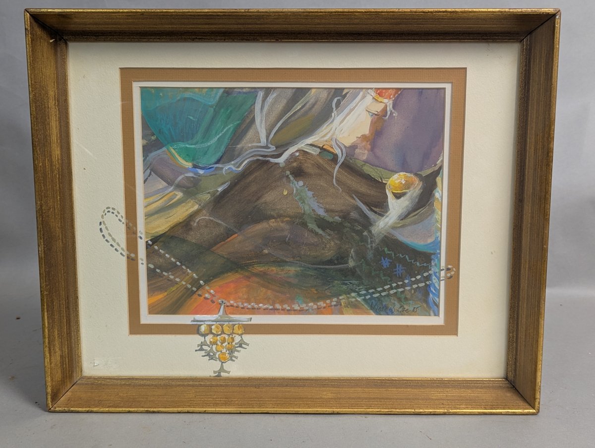 Framed Artwork by Baiba Vinters-Ore, Unique Vintage Piece from 1985