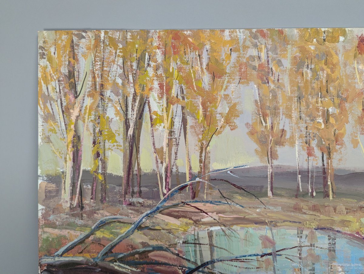 Augustus William Dunbier An October Impression Oil Painting Vibrant Landscape Art