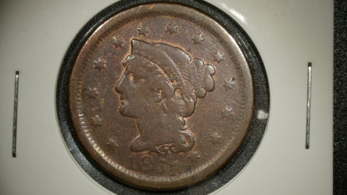1851 Braided Hair Large Cent Fine Christian Gobrecht US Mint Coin