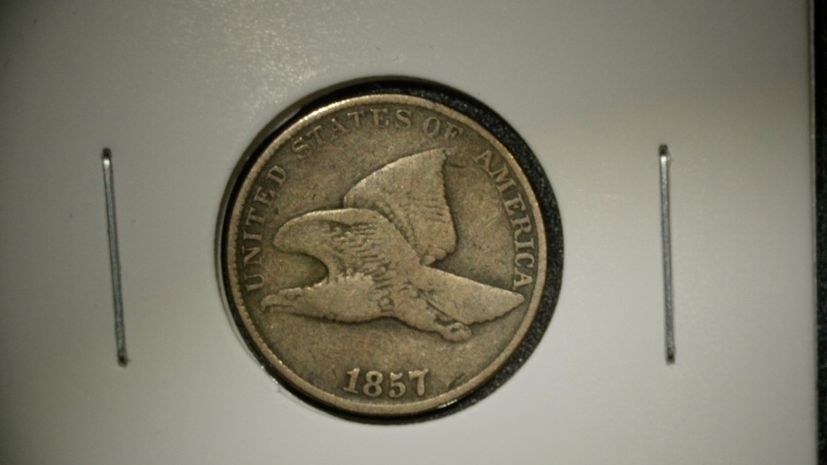 1857 Flying Eagle Cent V.F. Grade by James B. Longacre - Collector's Coin