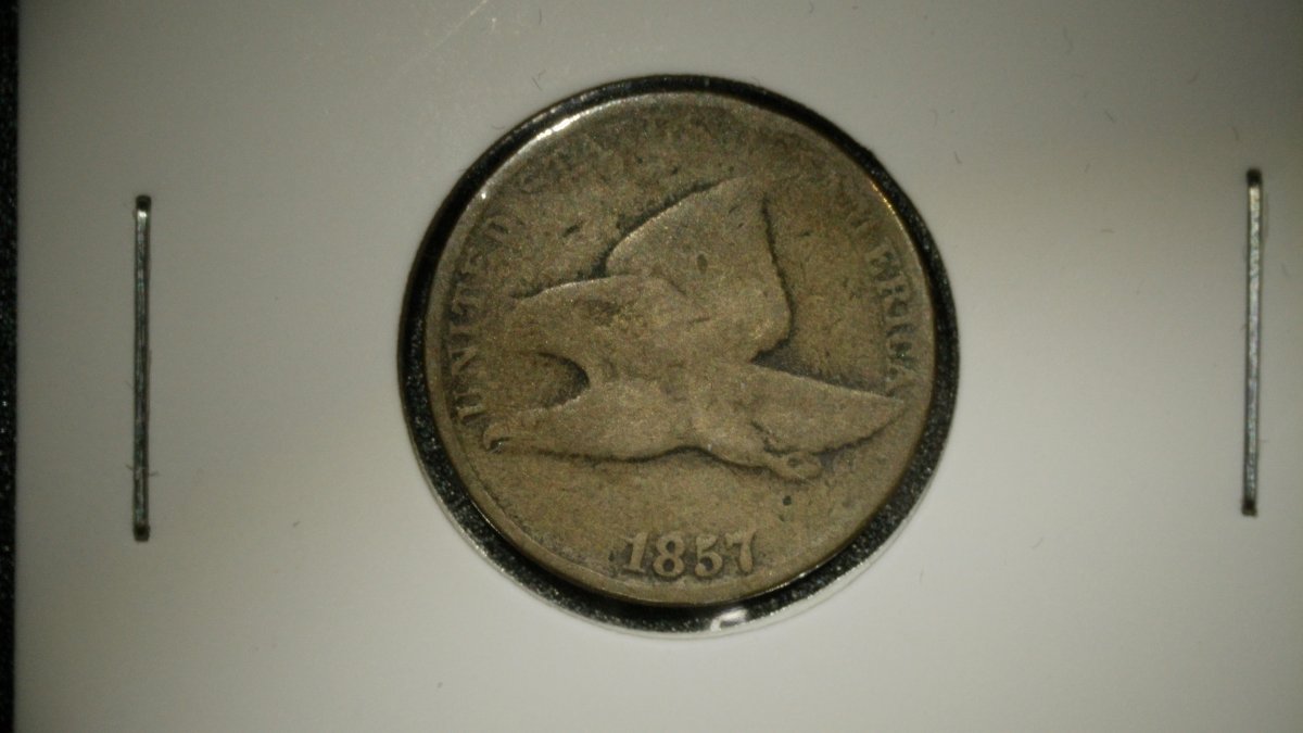 1857 Flying Eagle Cent G Good Condition - First Year Issue by James B. Longacre