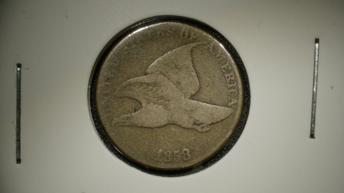 1858 Flying Eagle Cent by James B. Longacre Good Condition Rare US Coin