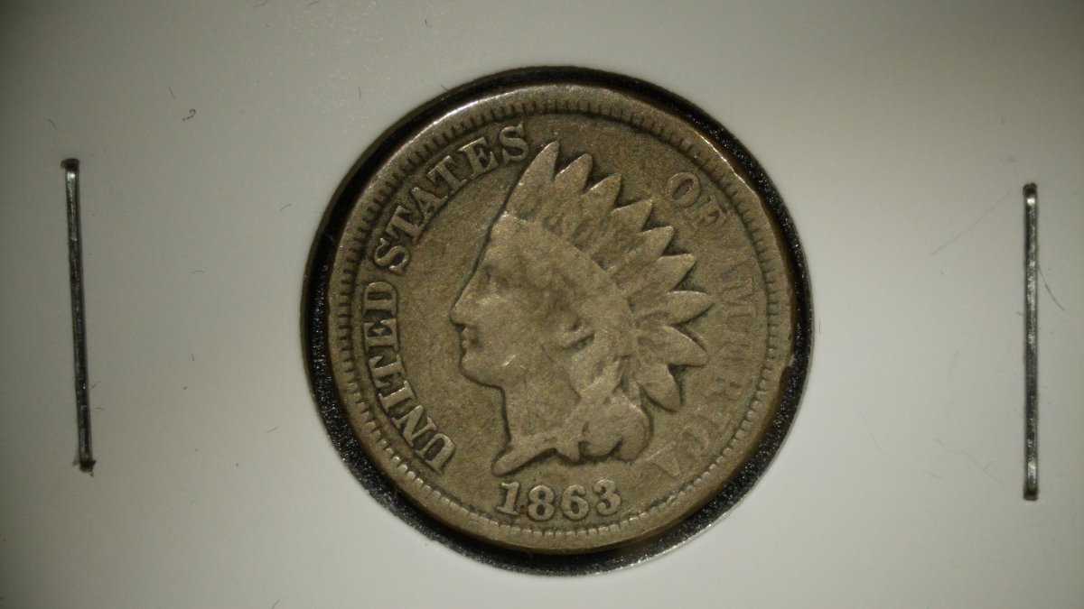 1863 Indian Head Cent F Fine Collectible Coin James Barton Longacre