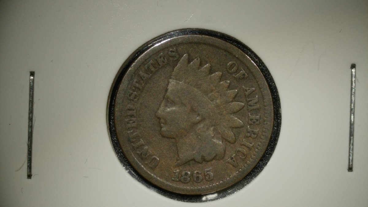 1865 Indian Head Cent Fine Grade Coin - Civil War Era, James B. Longacre Design