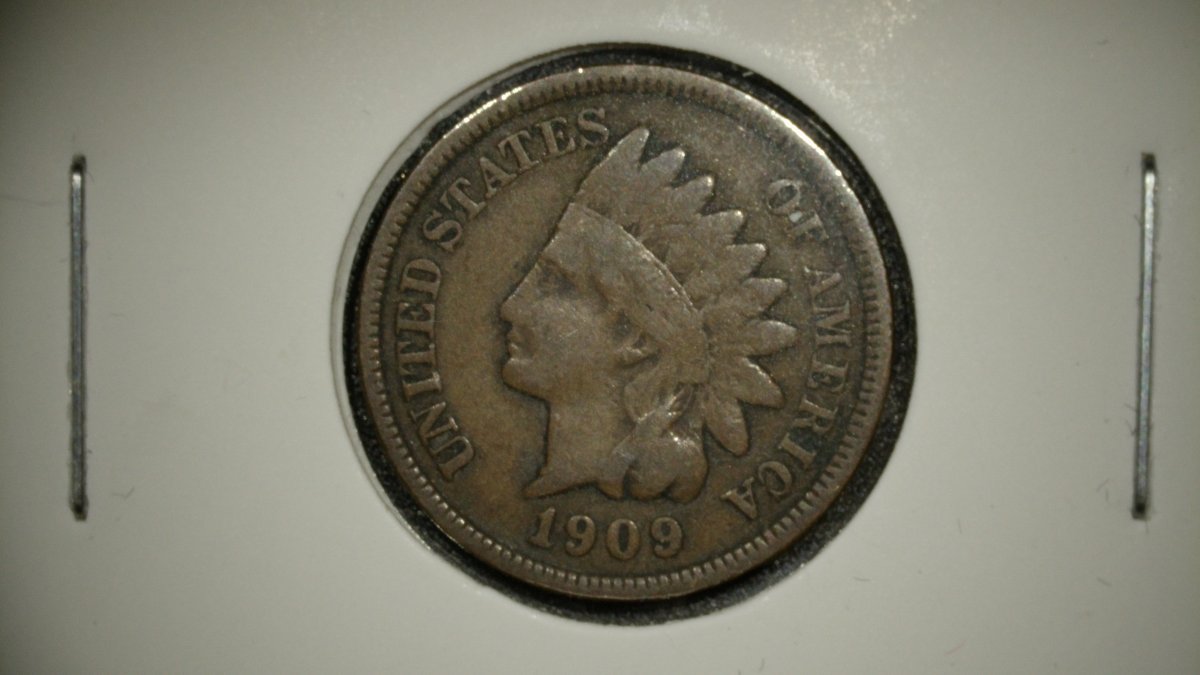1909 Indian Head Cent Fine by James Barton Longacre Last Year of Issue Coin