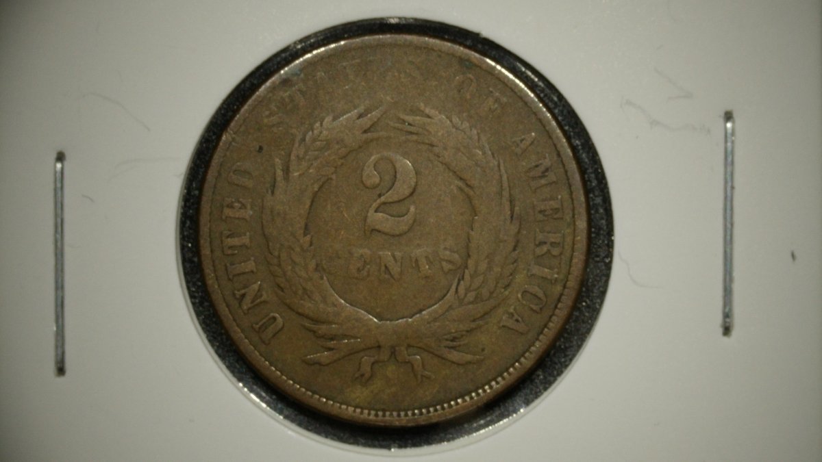 1865 Two-Cent Piece Poor P-1 Grade by James B. Longacre - Civil War Era Coin