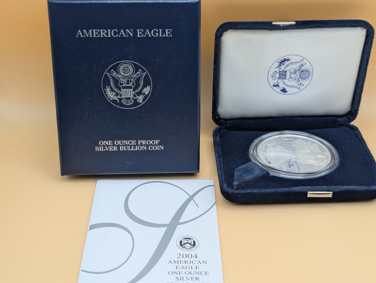2004-W American Eagle One Ounce Proof Silver Dollar Coin Adolph A. Weinman Design