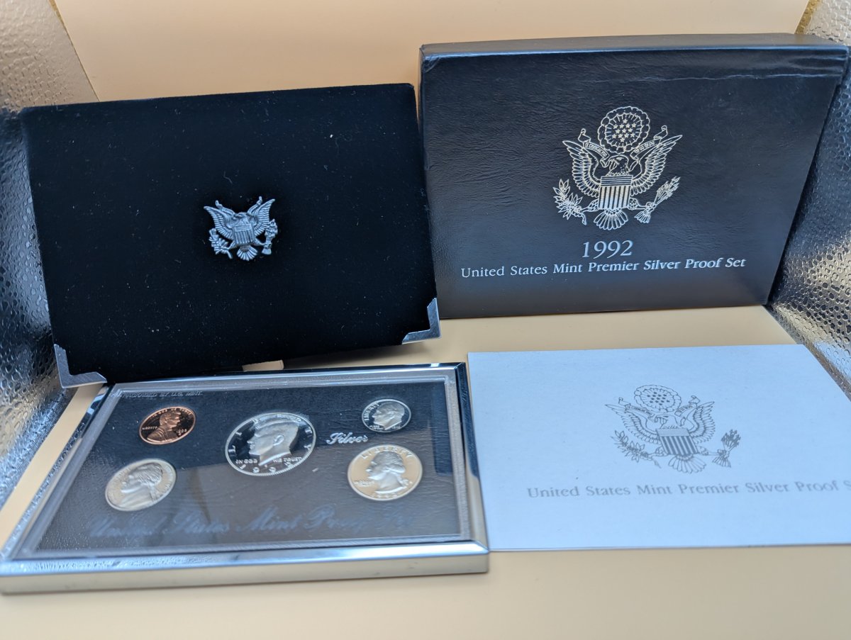 1992 United States Mint Premier Silver Proof Set Excellent Condition