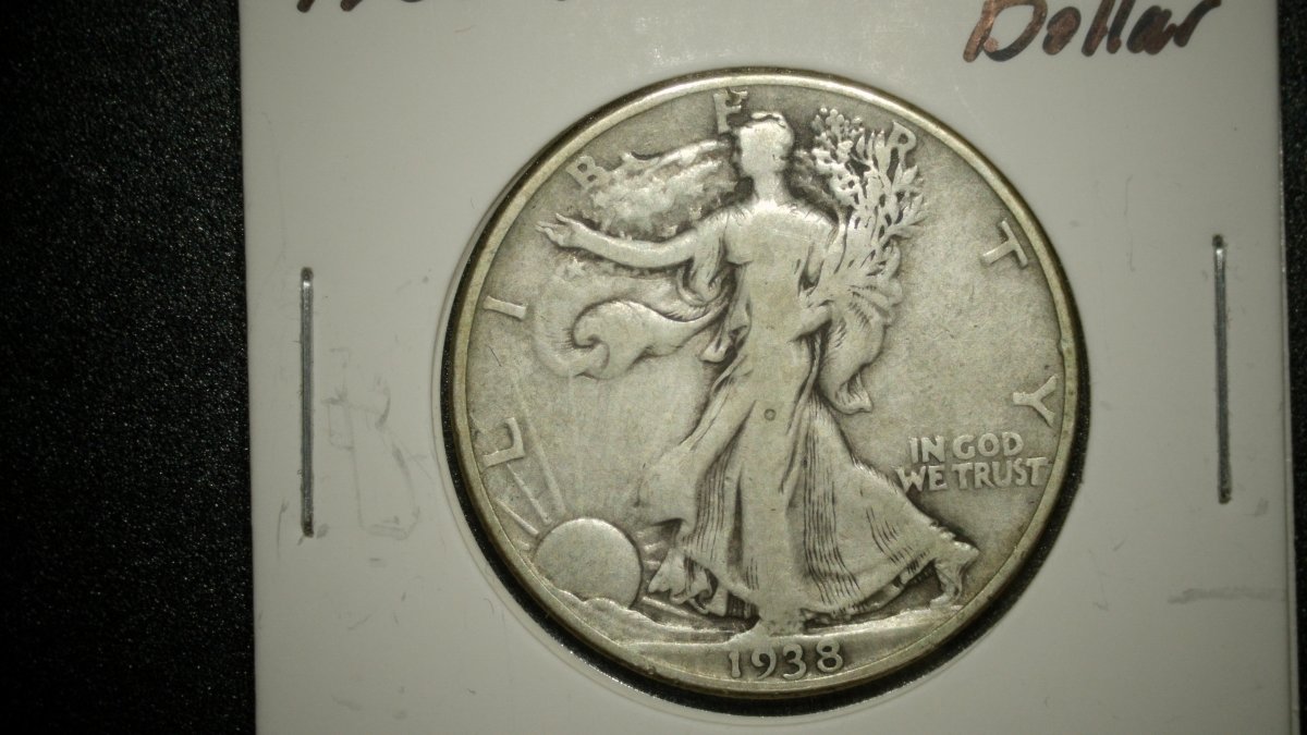 1938-D Walking Liberty Half Dollar by Adolph A. Weinman - Very Good Condition