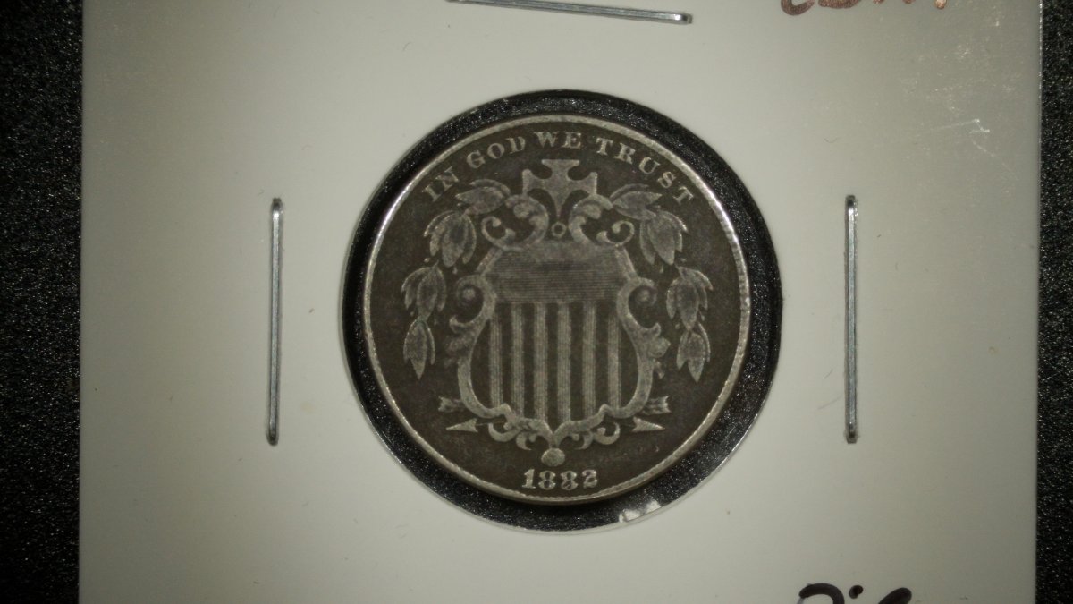 1882 U.S. Shield Nickel 5 Cent Coin Extra Fine XF by James B. Longacre