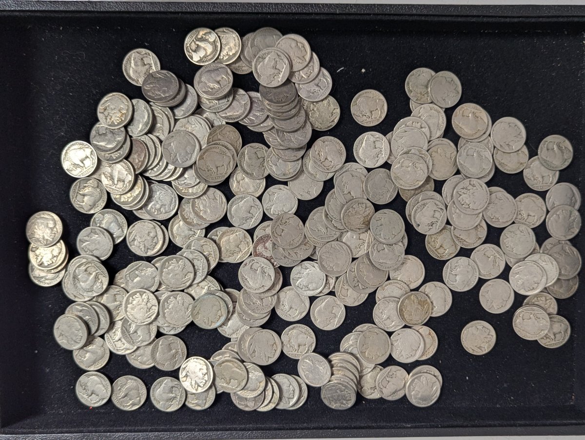 Bulk Lot of No Date Buffalo Nickels by James Earle Fraser - Fair Condition 2.6 Pounds