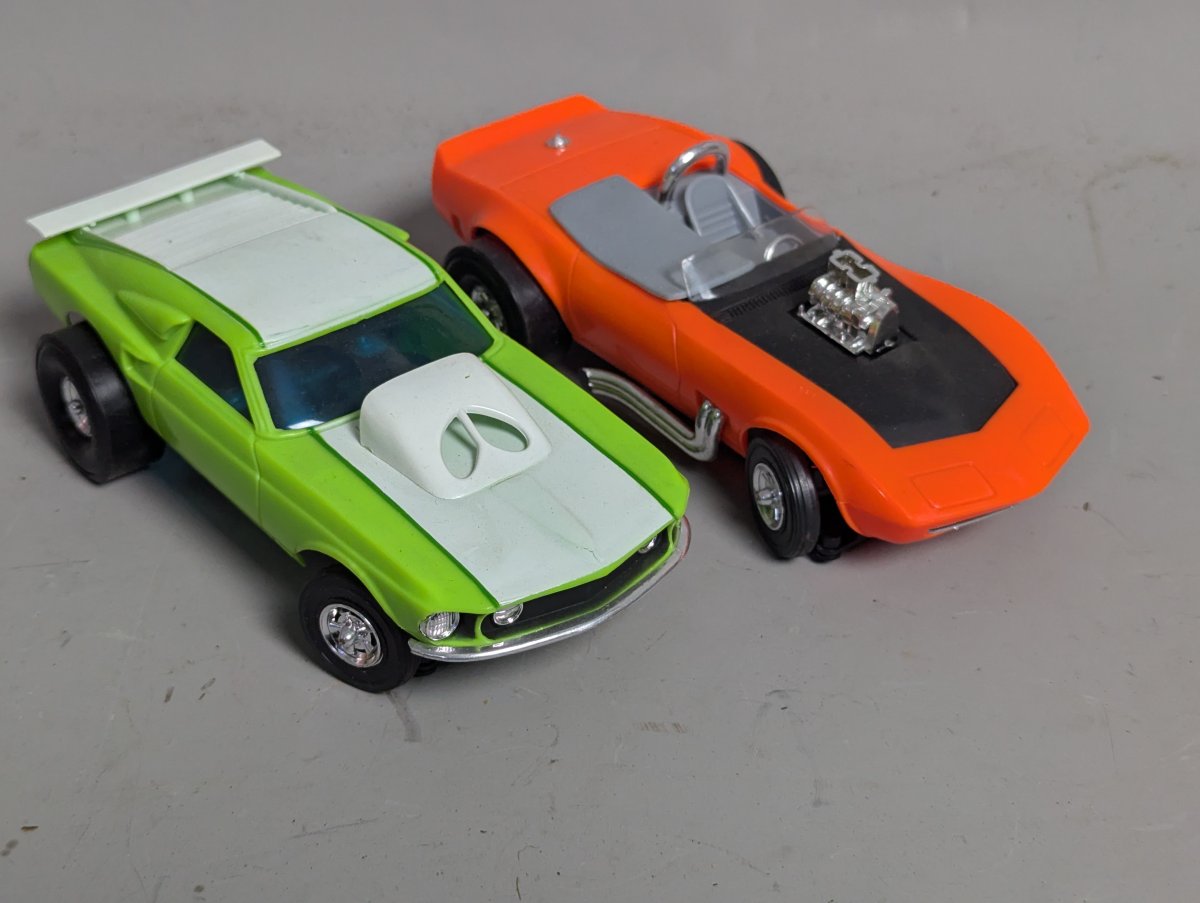 Vintage Hasbro Amaze-A-Matics Ford Mustang & Corvette Roadster Toy Cars Collection