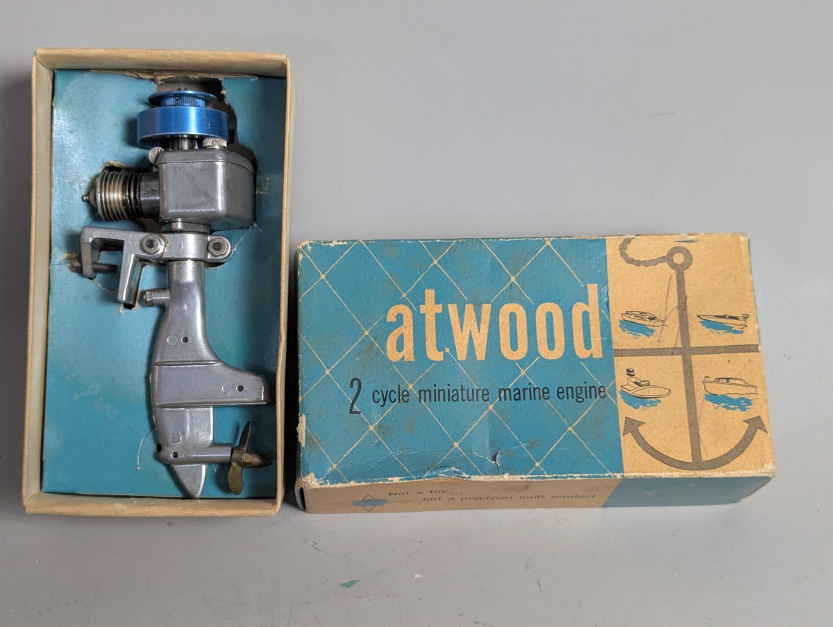 Vintage Atwood Outboard Miniature Marine Engine NOS Precision Built Model Engine