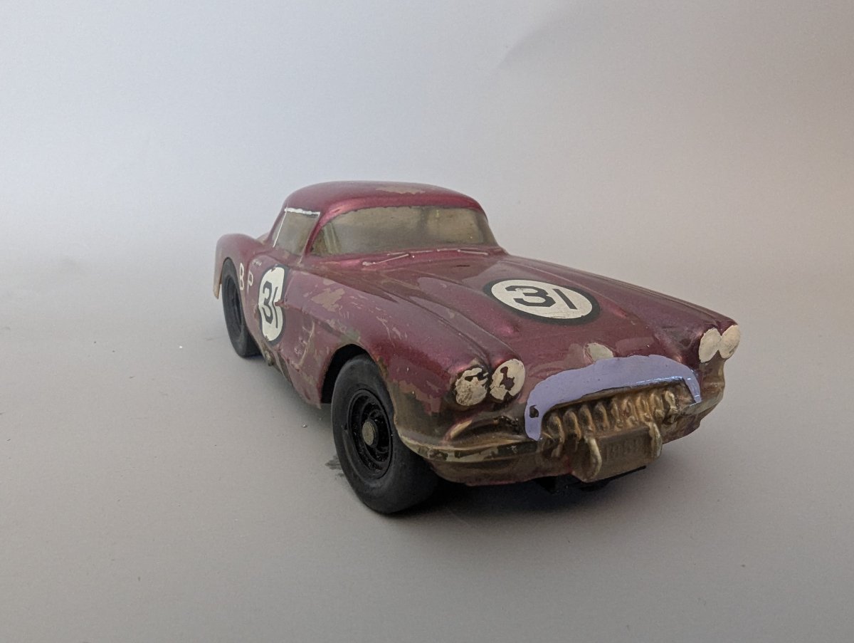 Vintage AMT Turnpike Slot Car 1957 Chevrolet Corvette Collectible Restoration Project