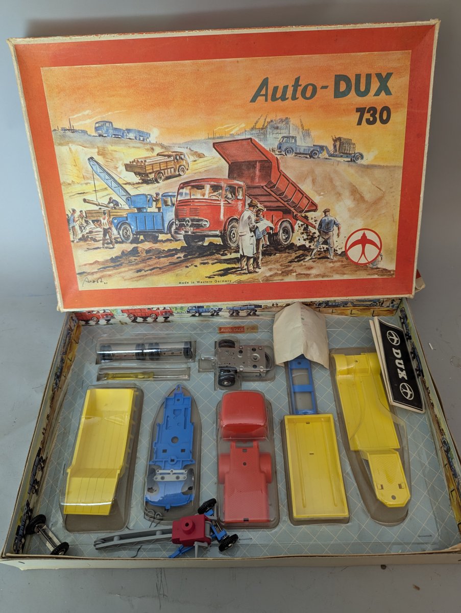 Vintage Auto-DUX 730 Construction Truck Set German Toy New Old Stock Collector's Item
