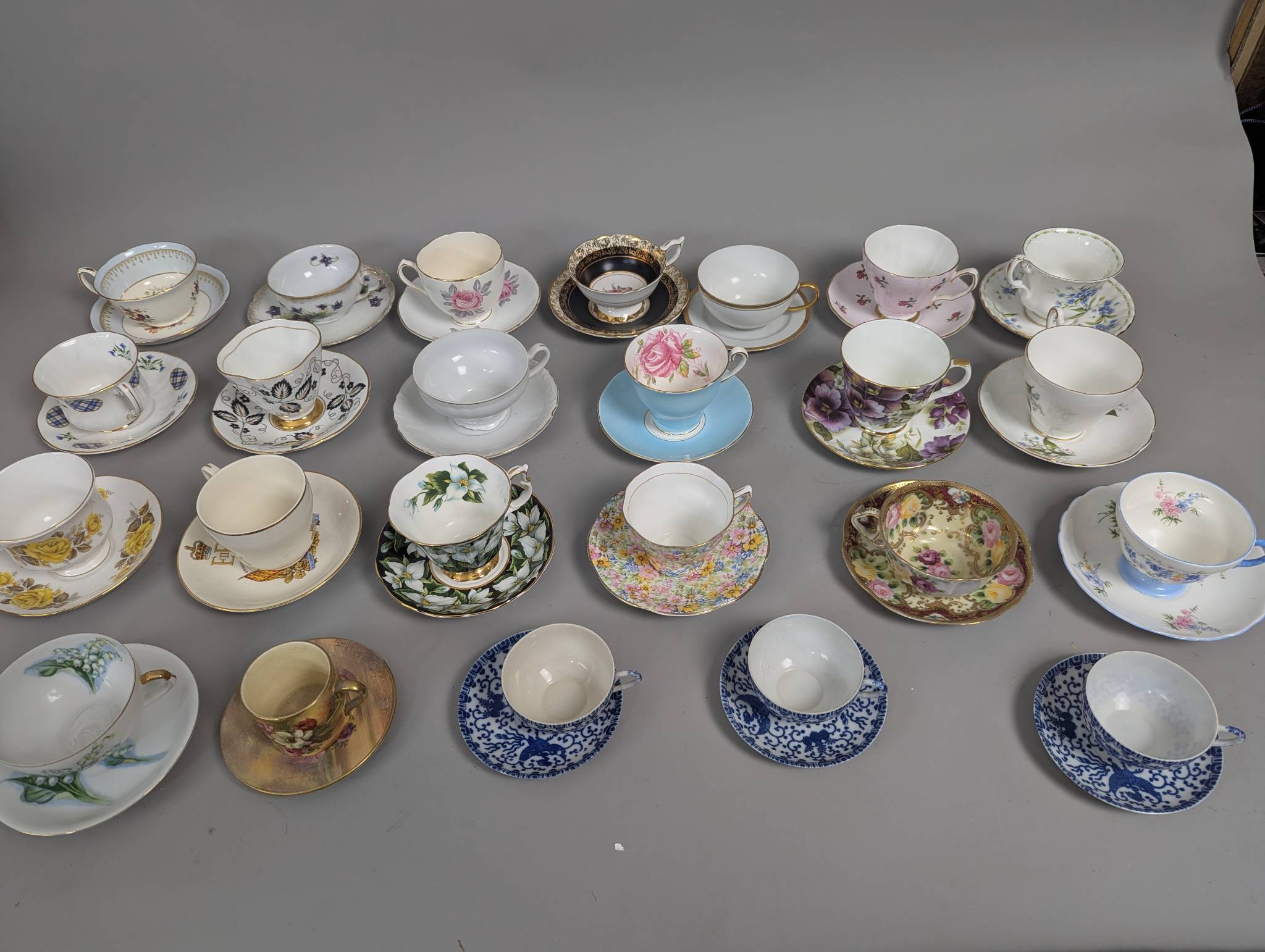25 Assorted Antique Cups and Saucers
