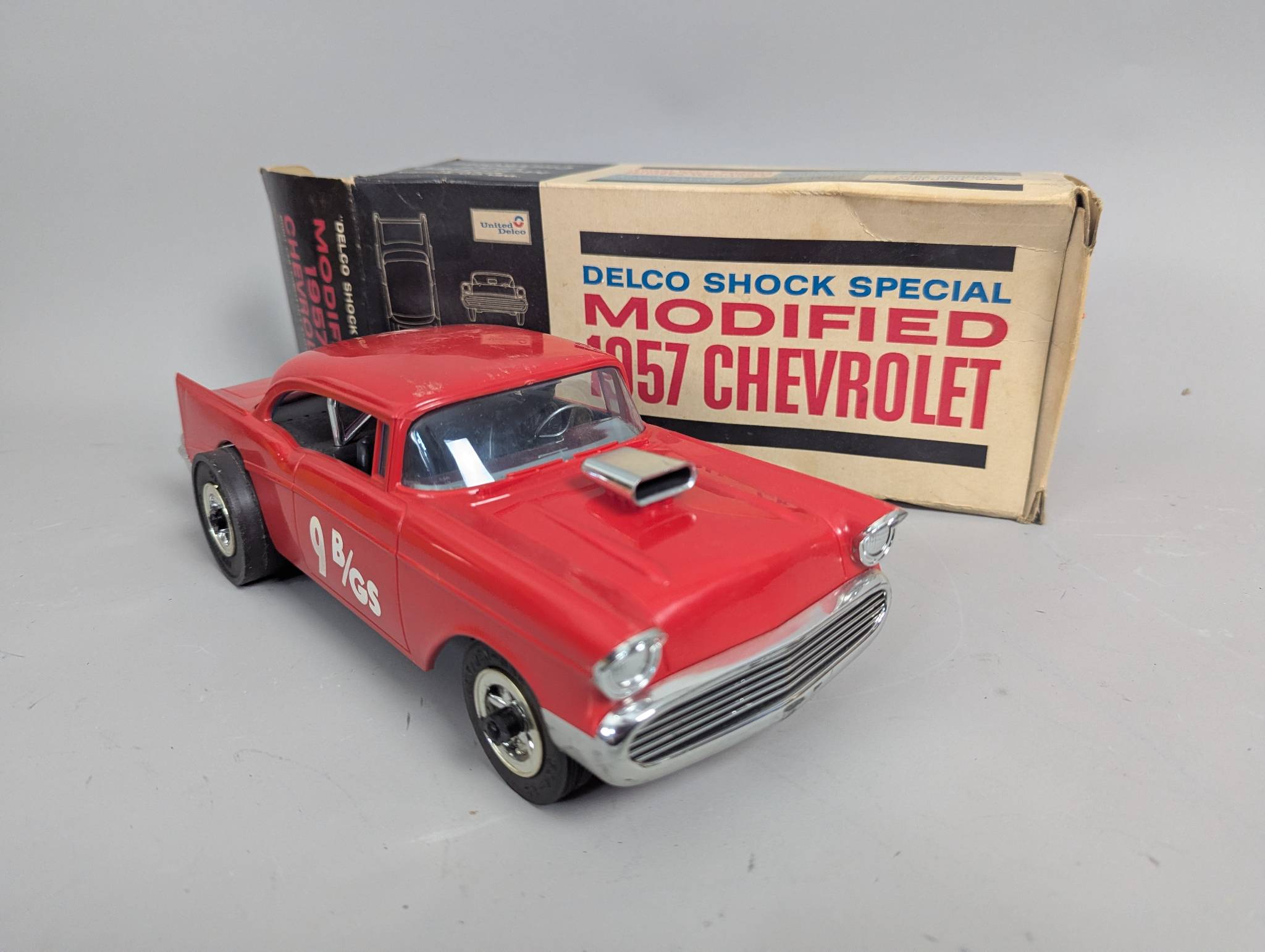 Modified 1957 Chevrolet Delco Shock Special Model Car in Box
