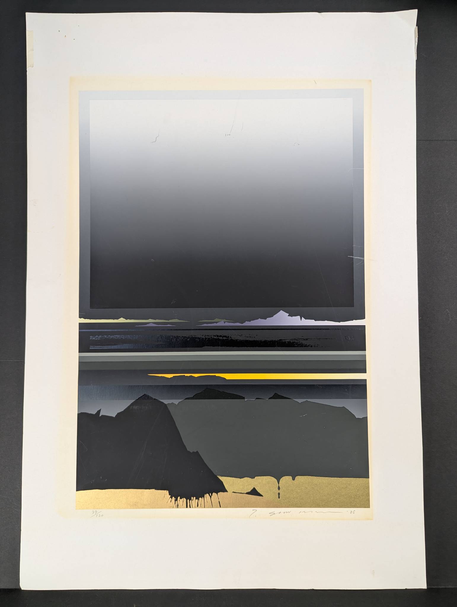 Silkscreen Print Titled Night Glow II by Tetsuro Sawada