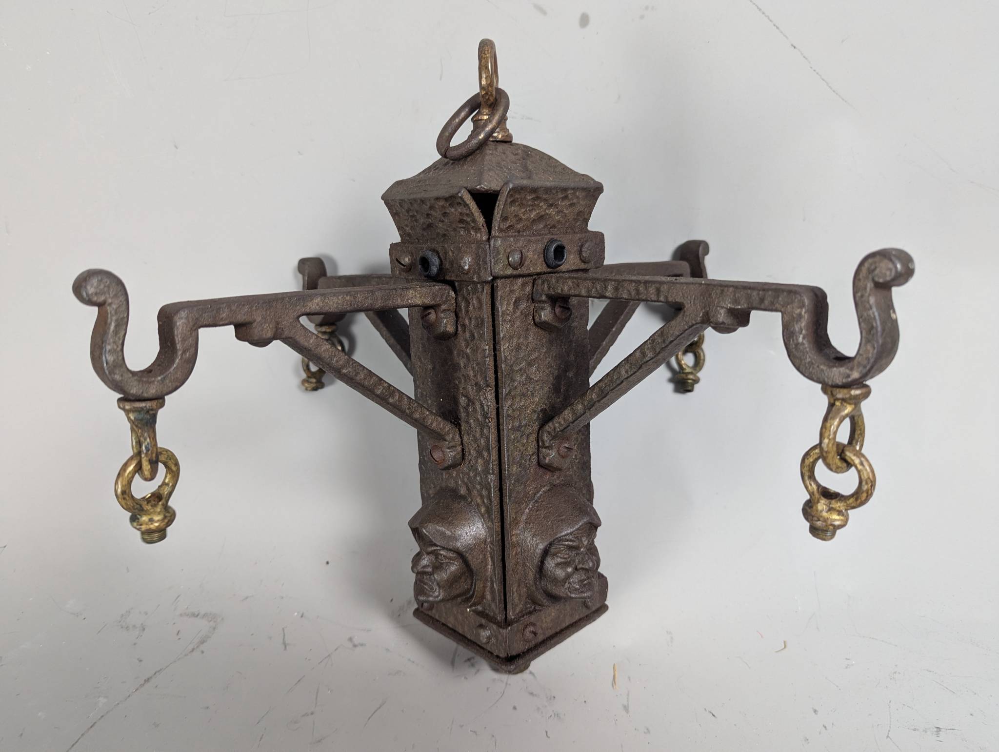 Antique Metal Castle Keep Medieval Renaissance Candle Lamp Light Fixture