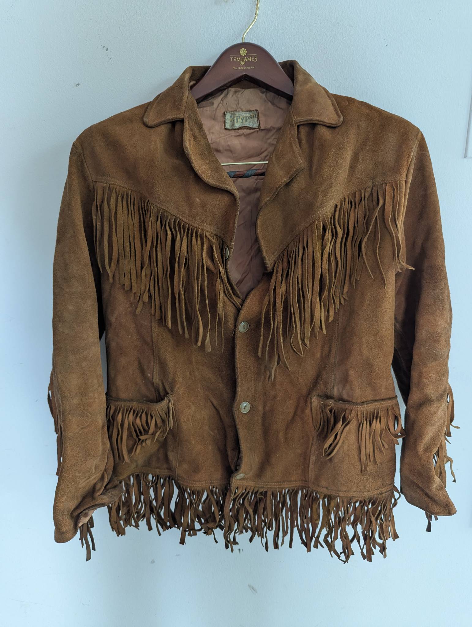 Vintage Brown Suede Fringe Western Jacket Likely from the 1960s or 1970s