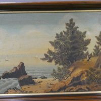 1881 Frank Warwick Seashore Oil Painting