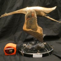 1933 Hispano-Suiza Radiator Mascot Bronze Showroom Sculpture on Marble Base