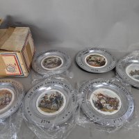The Great American Revolution Commemorative Pewter Plates with Ceramic Centers