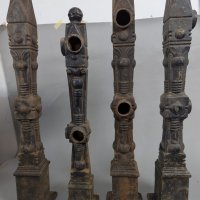 Set of 4 Victorian Cast Iron Newel Posts Architectural Salvage Garden Decor
