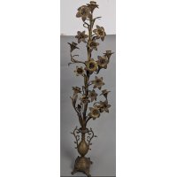 Antique Brass Floral Candelabra Decorative Vintage Stately Home Accent