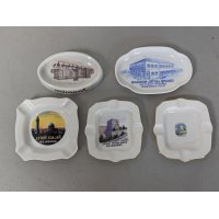 Lot of 5 Vintage Hotel Ashtrays from 1950s Palestine Mandate Jerusalem